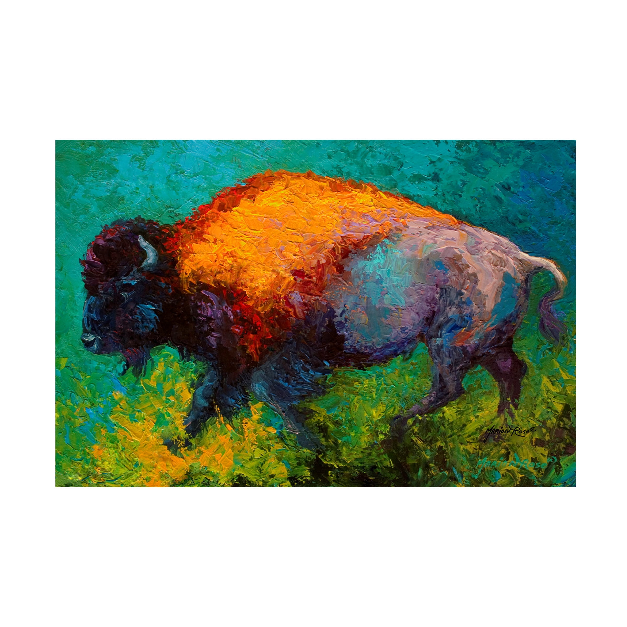 Marion Rose 'On The Run Bison' Canvas Art