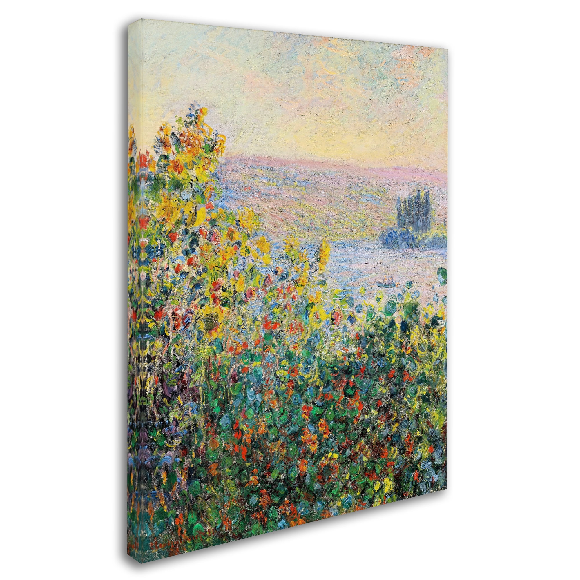 Claude Monet Flower Beds At Vetheuil Canvas Print, 14'' x 19''