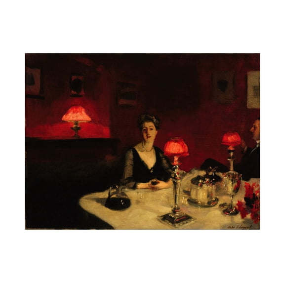 John Singer Sargent 'A Dinner Table At Night' Canvas Art