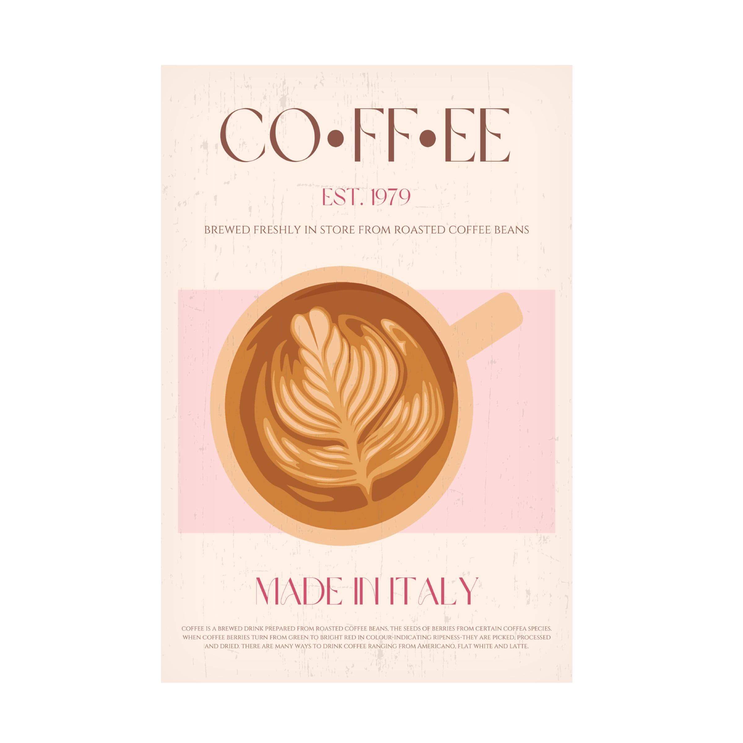 Canvas Wall Art - Nazma Khokhar 'Coffee' Wall Art for Living Room, Bedroom, or Office Décor by Trademark Fine Art - 30 x 47 Inches - 30x47