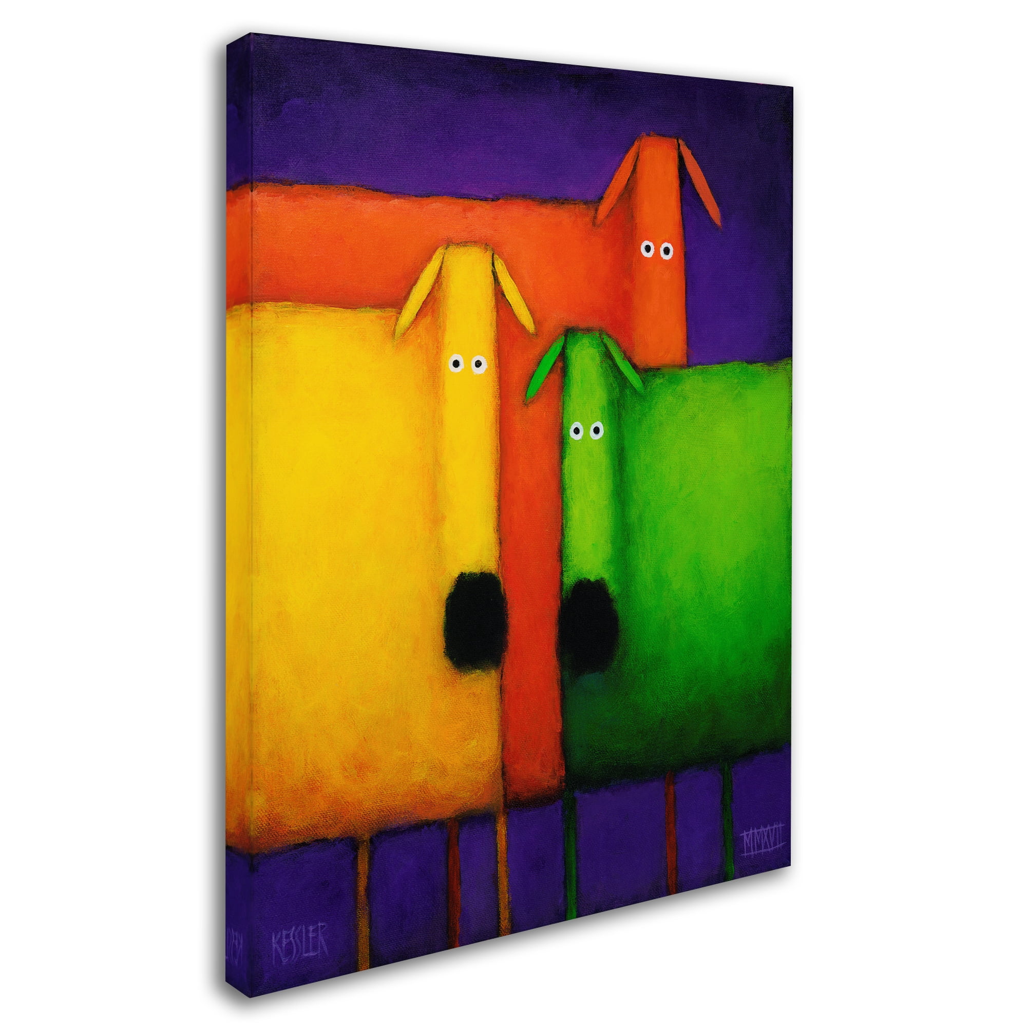 Daniel Patrick Kessler 'Blue Dog With Apple' Canvas Art
