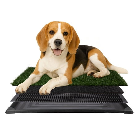 PETMAKER 20x25 Reusable 4-Layer Artificial Grass Puppy Pee Pad with Tray