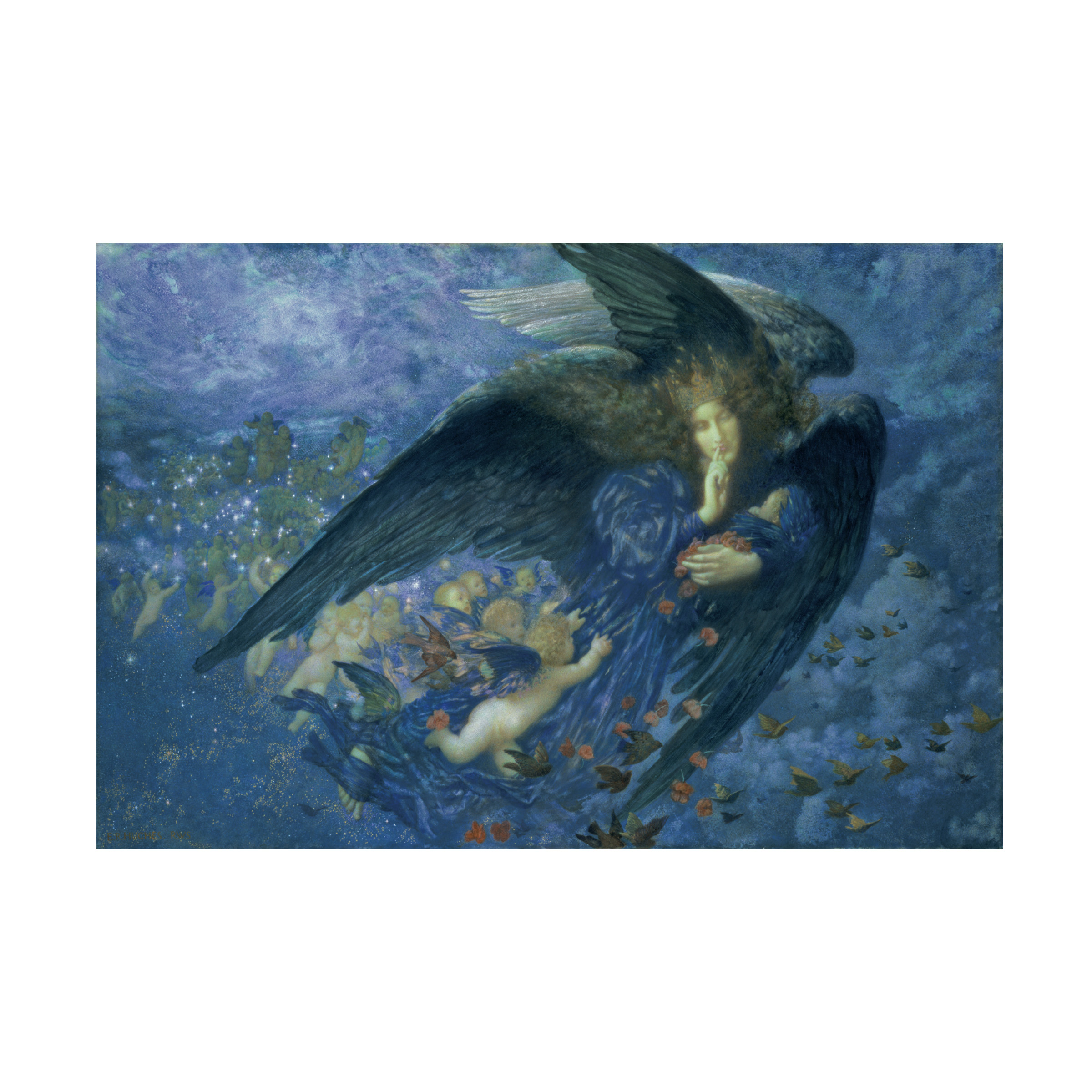 Edward Robert Hughes 'Night Train of Stars' Canvas Art