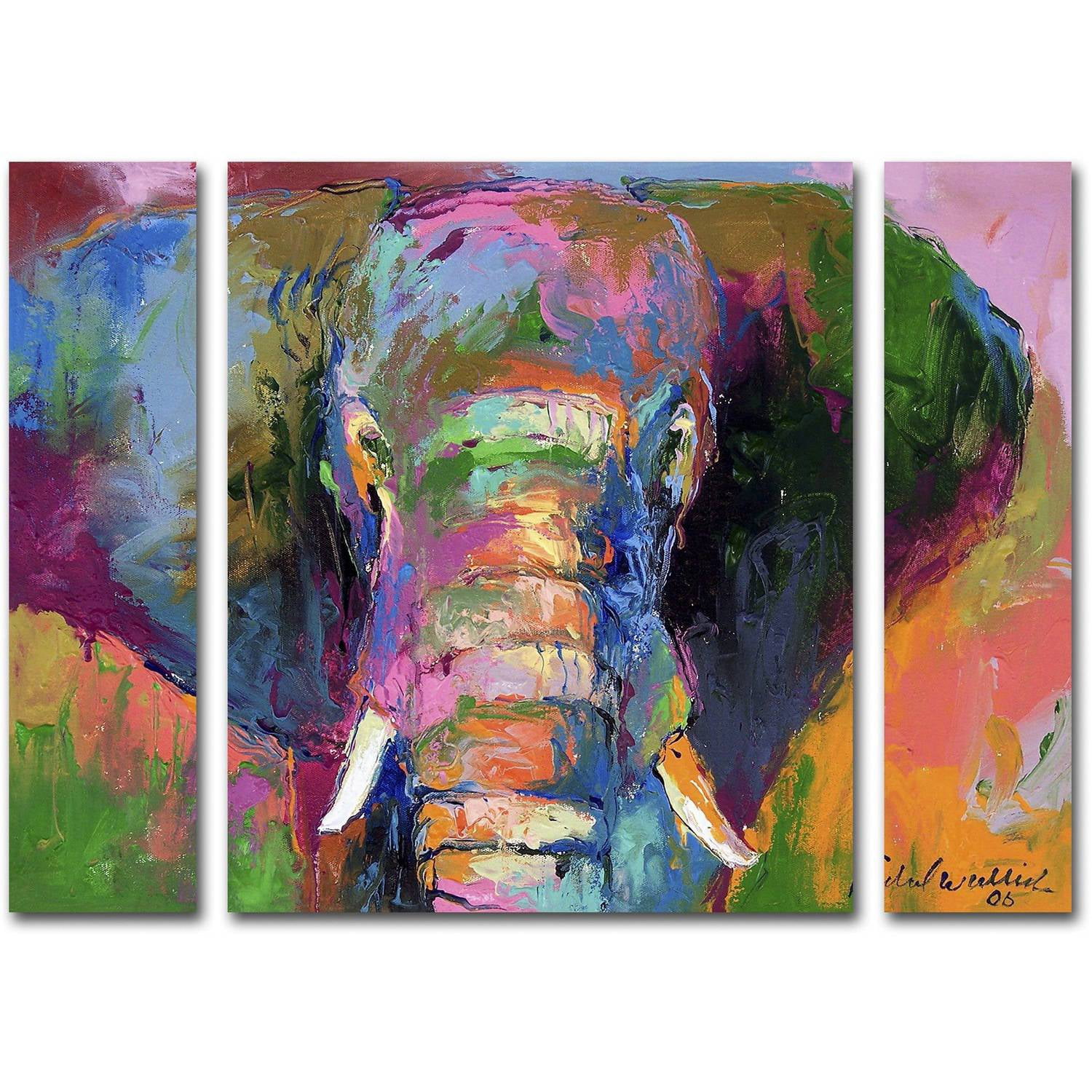 Richard Wallich 'Elephant 2' Multi Panel Art Set Small