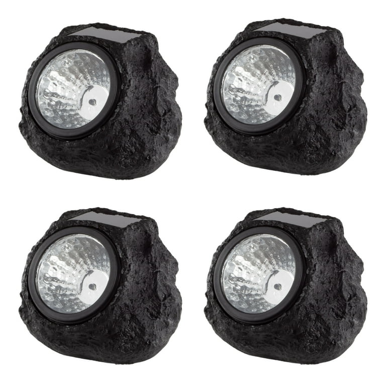 LED Solar Rock Landscaping Lights - Set of 4 by Pure Garden LED Solar Rock Landscaping Lights - Set of 4 by Pure Garden