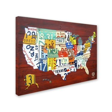 Design Turnpike 'License Plate Map USA' Canvas Art