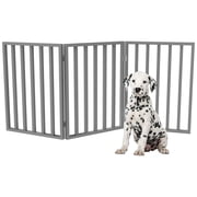 Freestanding Indoor Pet Gate   3-Panel 54x24-Inch Foldable Dog & Cat Gate for Doorways, Hallways & Stairs, No Drilling Required, Lightweight Barrier Fence for Small to Medium Pets by PETMAKER Gray