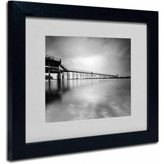 Matted art under acrylic in a black frame