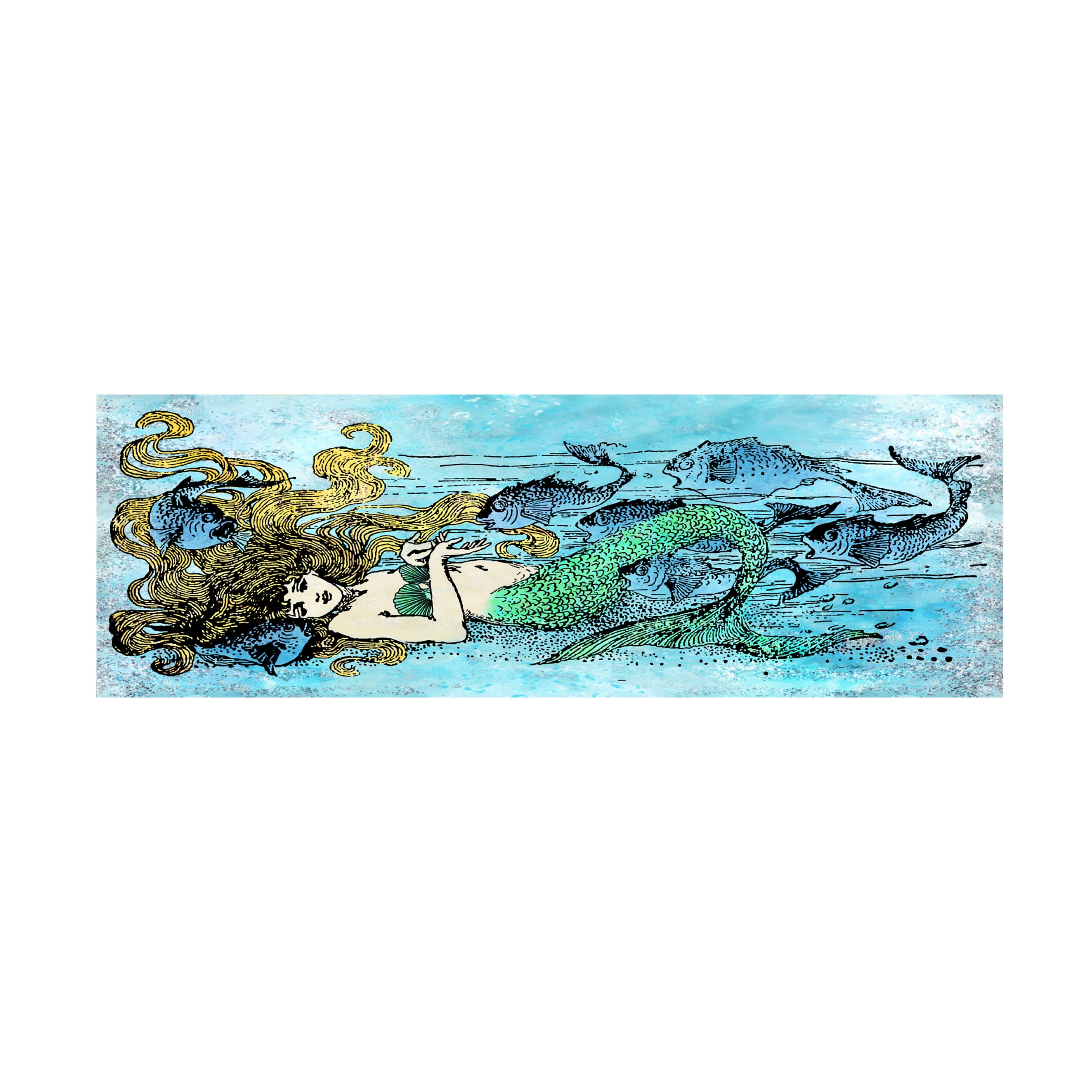 Jean Plout 'Mermaid Under The Sea 1' Canvas Art