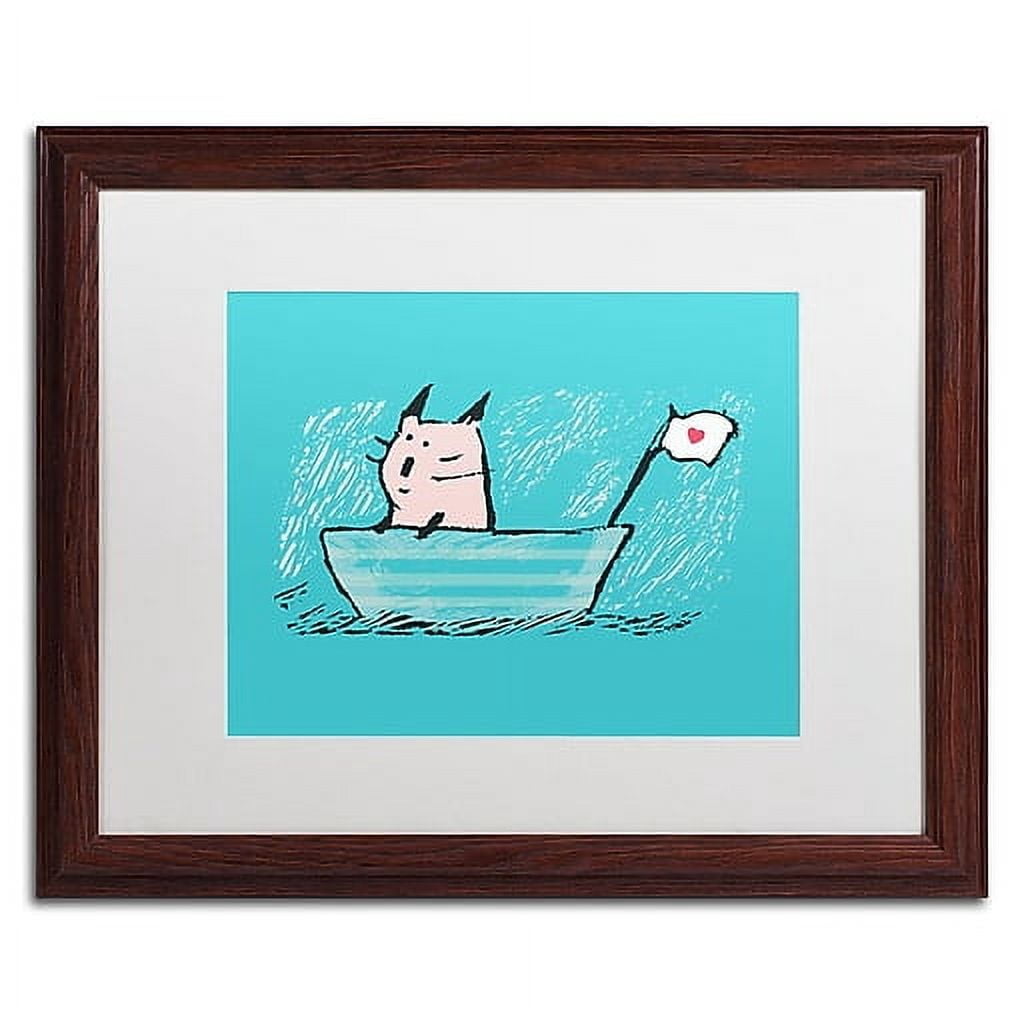 Carla Martell 'Sweet Sailor Cat' Matted Framed Art