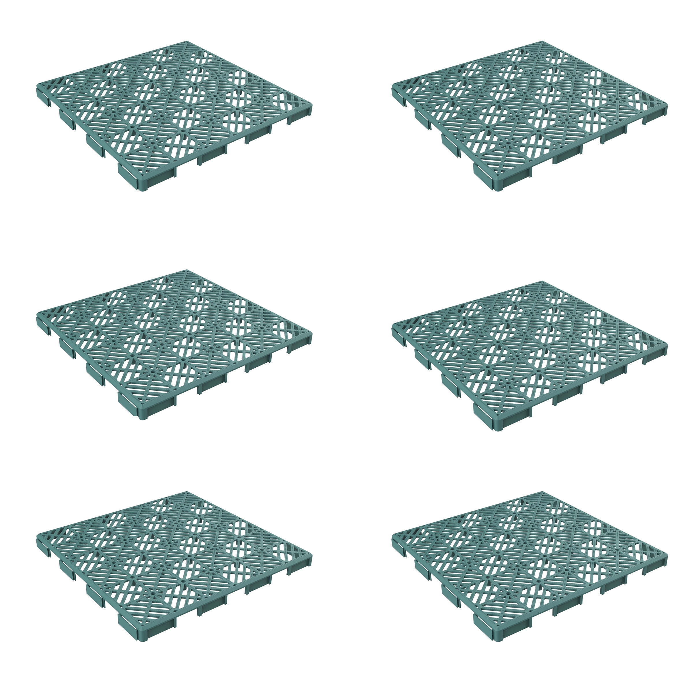 Pure Garden Patio and Deck Tiles, Polypropylene, Diamond Pattern, Set of 6, Green Pure Garden Patio and Deck Tiles, Polypropylene, Diamond Pattern, Set of 6, Green