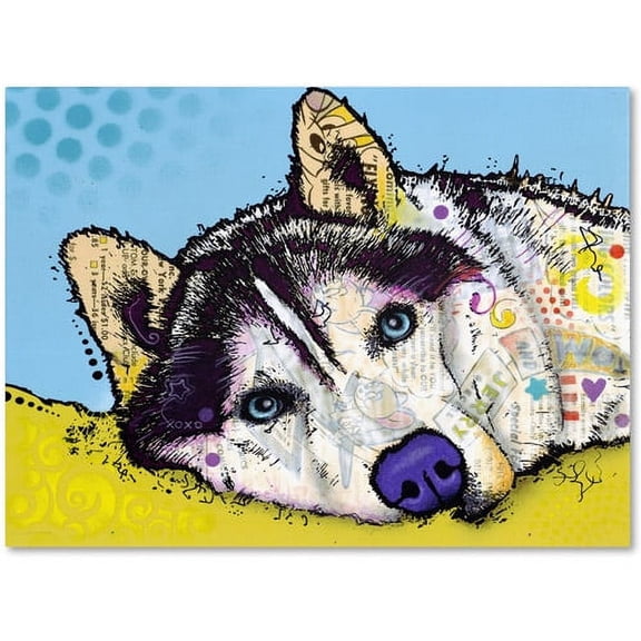 Trademark Fine Art Dean Russo Siberian Husky II Canvas Wall Art - 35x47