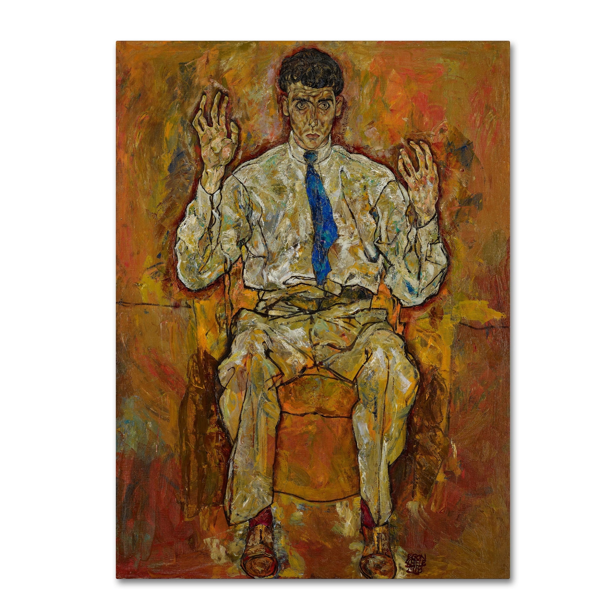 Egon Schiele 'Portrait Of Paris Von Gutersloh' Canvas Art