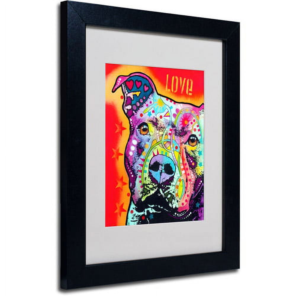 Matted art under acrylic in a black frame