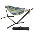 thumbnail image 1 of Pure Garden 400lb Capacity 2 Person Double Hammock with Stand, Blue/Green, 1 of 6