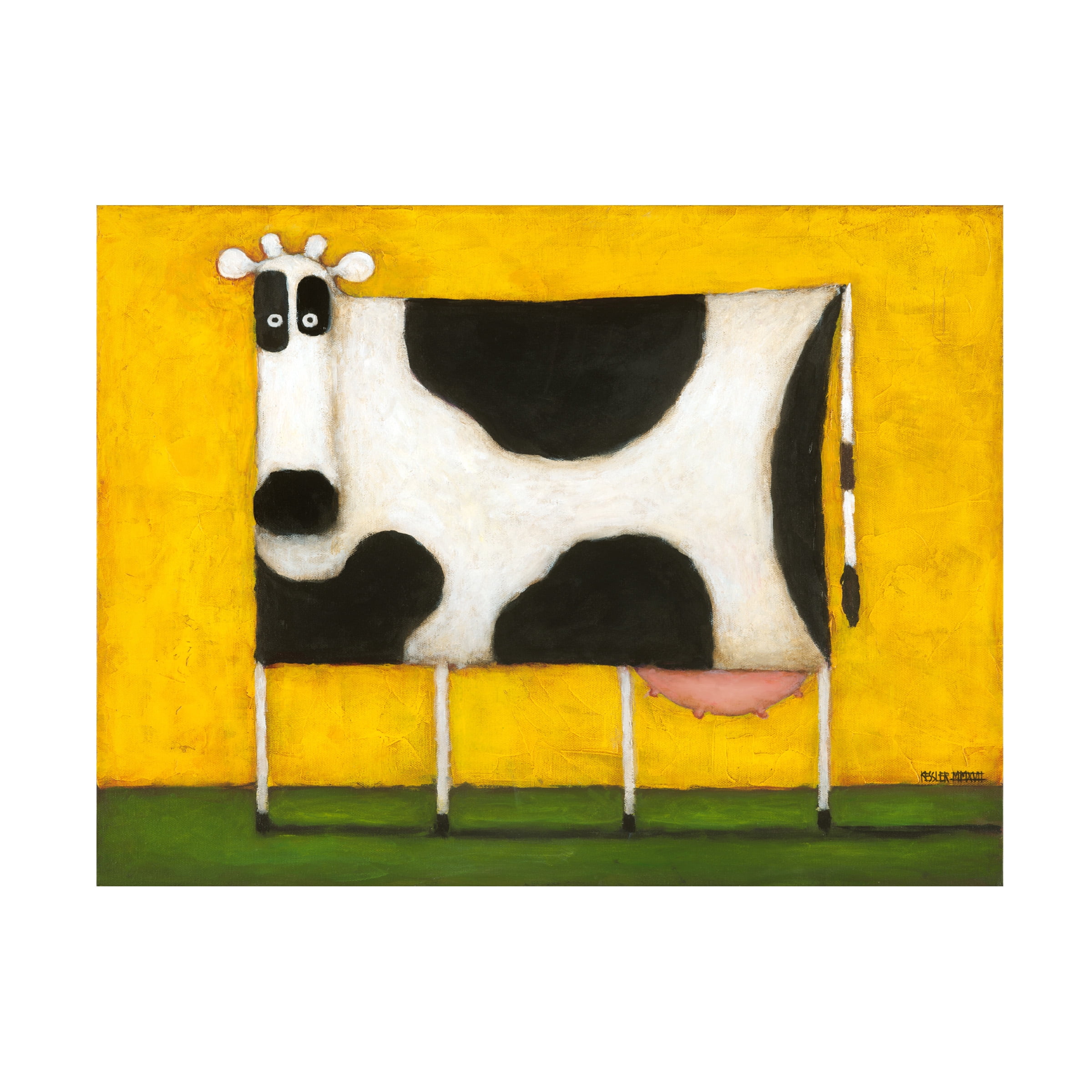 Daniel Patrick Kessler 'Yellow Cow' Canvas Art