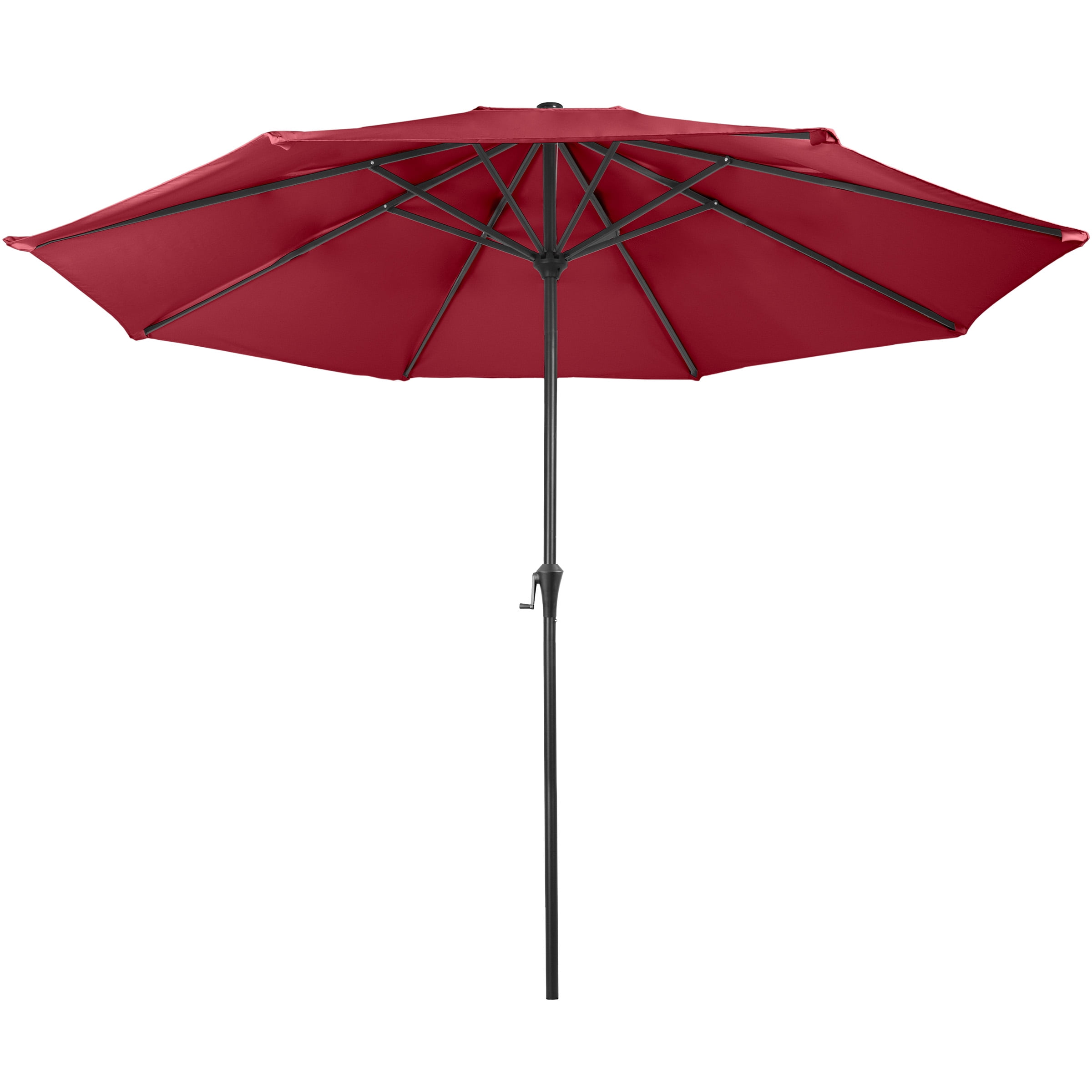 Pure Garden 9FT Outdoor Vented Patio Umbrella with Easy Crank (Red)