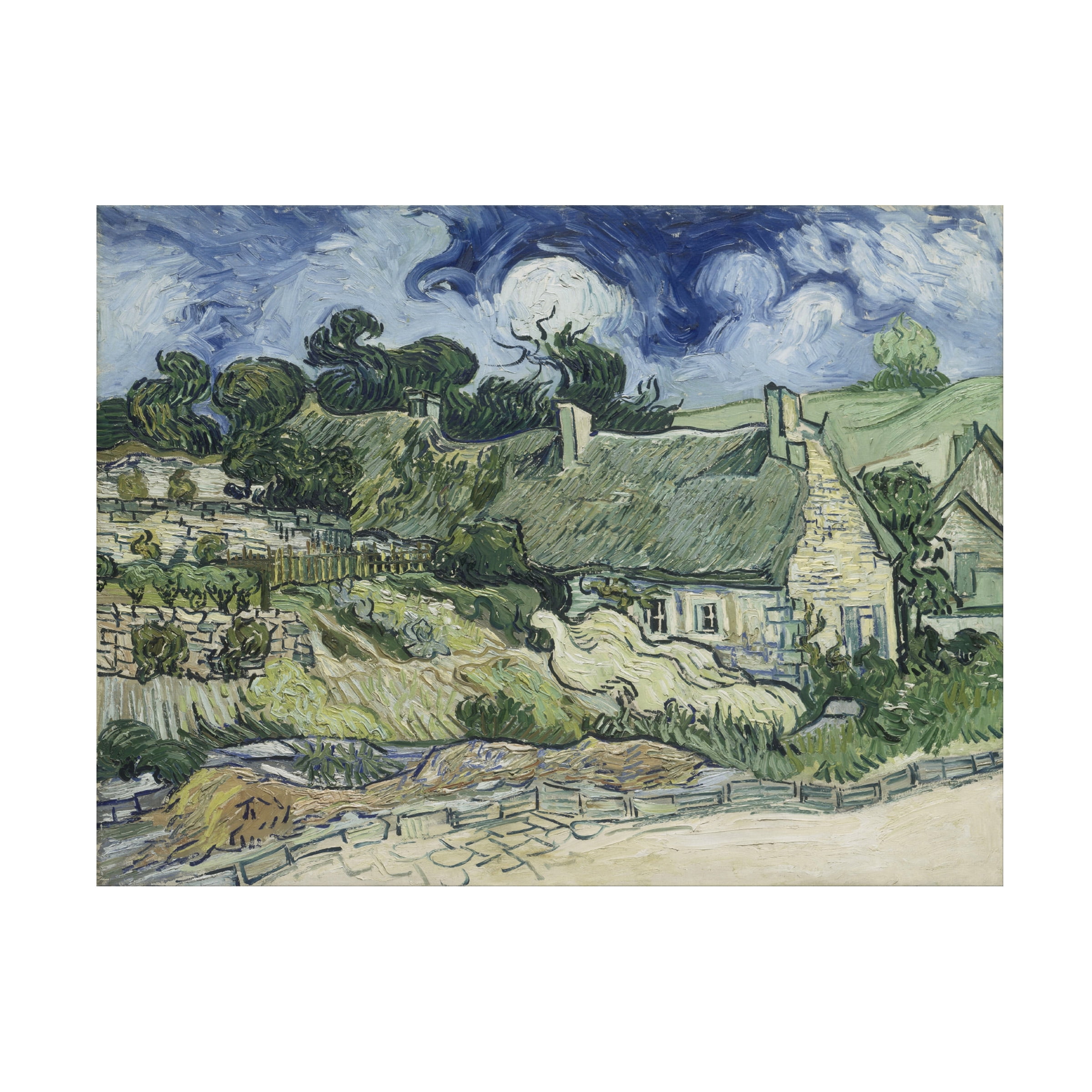 Van Gogh 'Thatched Cottages At Cordeville' Canvas Art