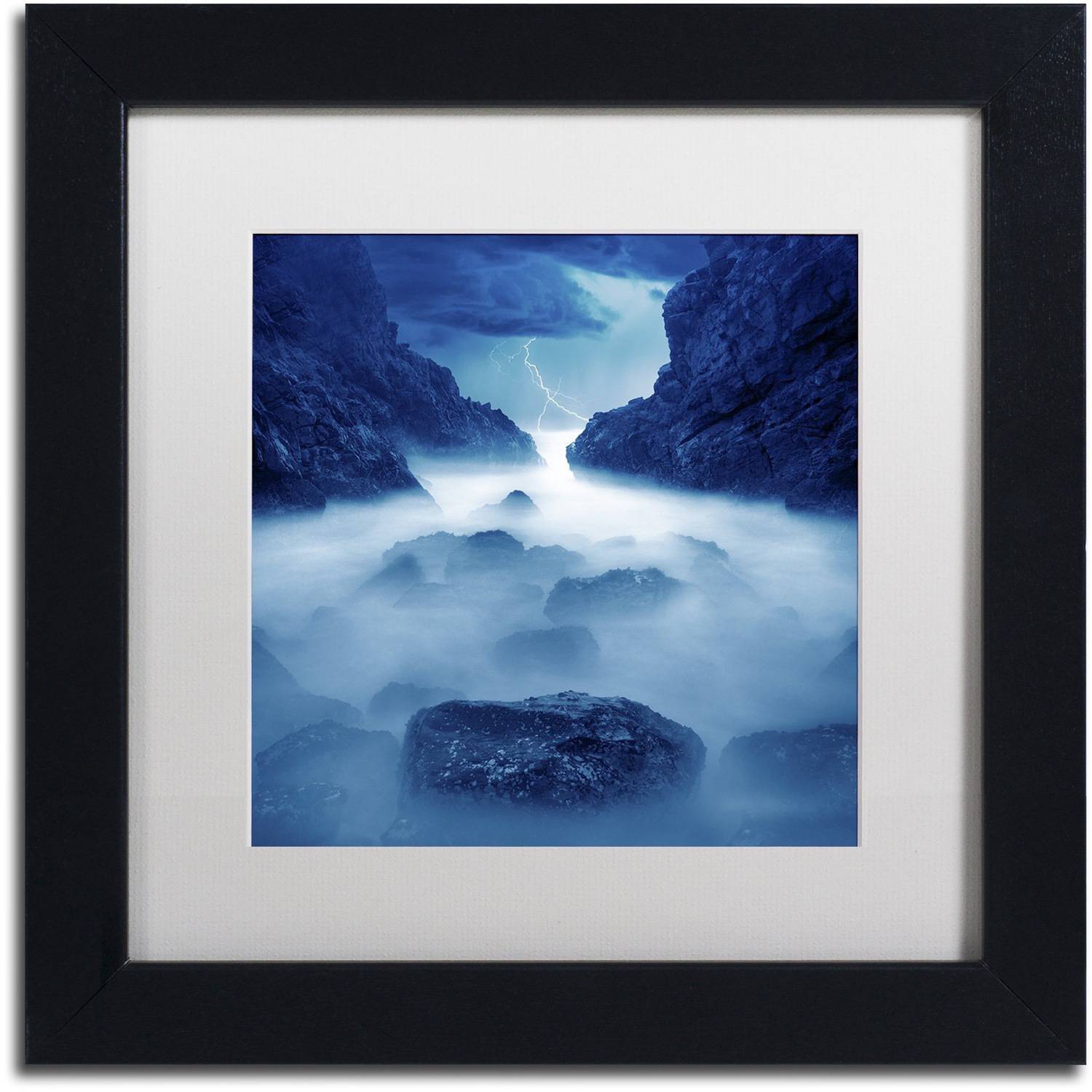 Moises Levy 'Tormenta en Ixtapa Blue' Matted Framed Art