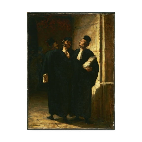Daumier 'Three lawyers' Canvas Art