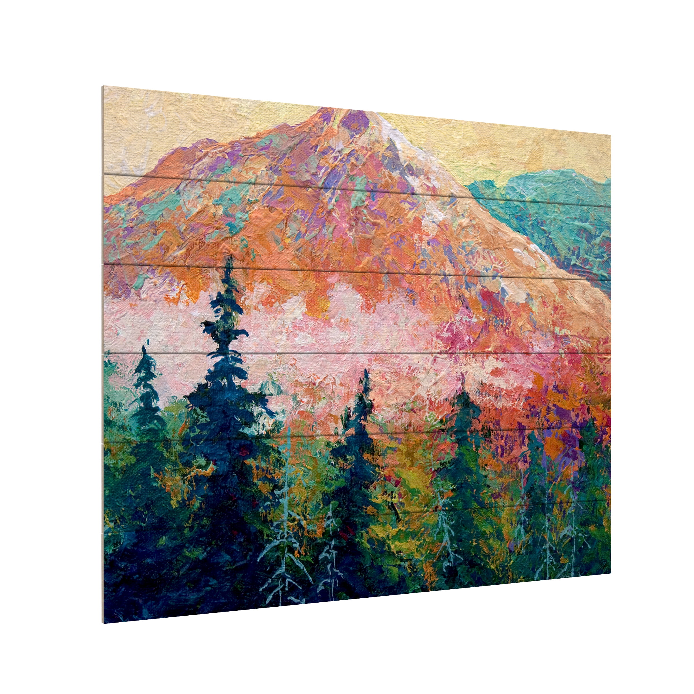Marion Rose Vibrant Mountain Landscape Wood Canvas Art