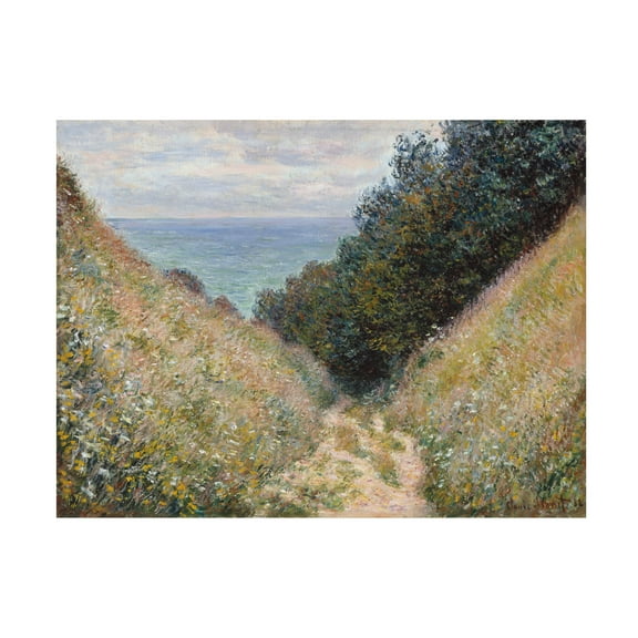 Monet 'Road At La Cavee Pourville' Canvas Art