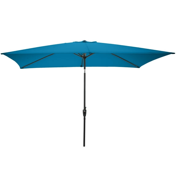 Pure Garden 10’ Rectangular Patio Umbrella with Push Button Tilt, Turquoise