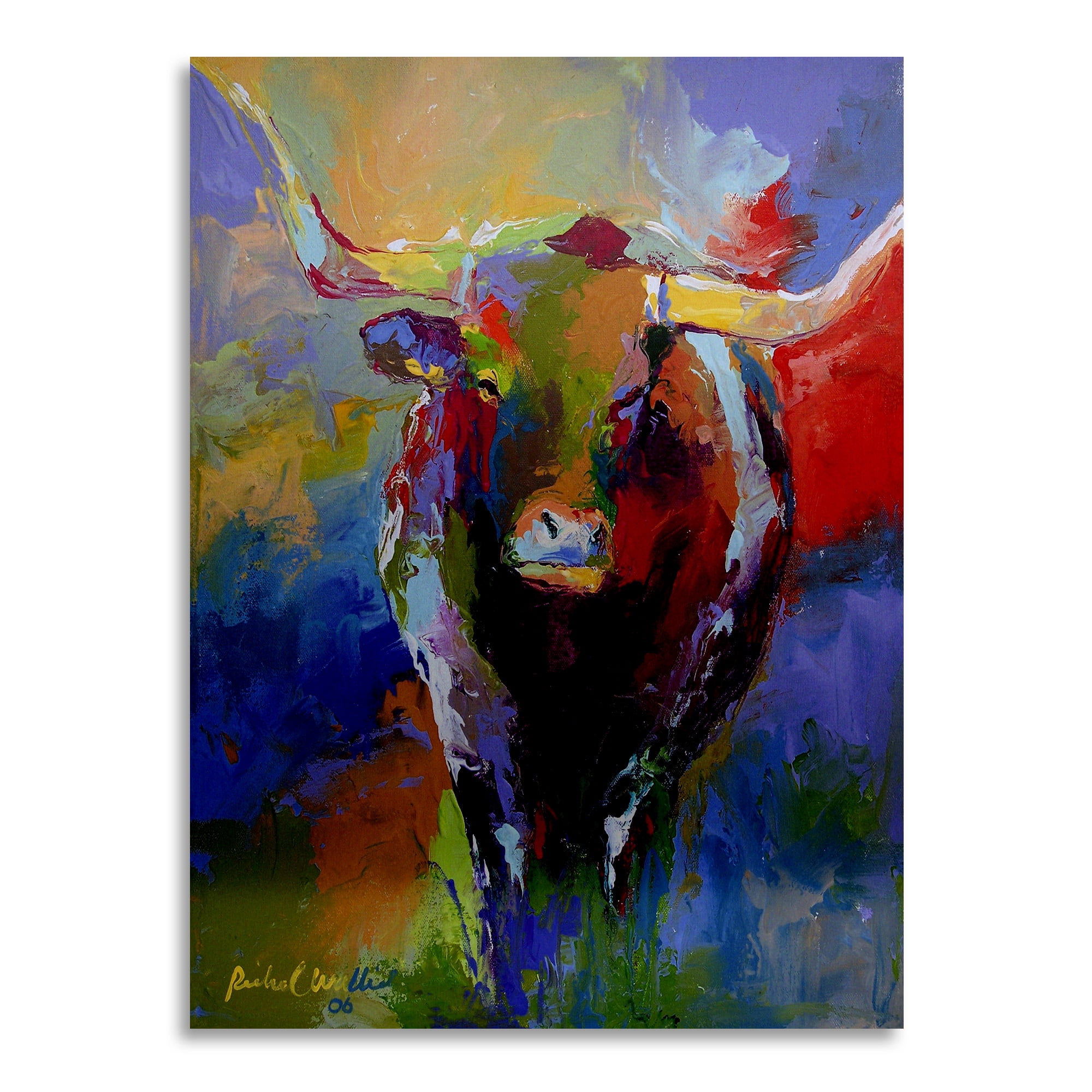 Richard Wallich 'Longhorn' Floating Brushed Aluminum Art