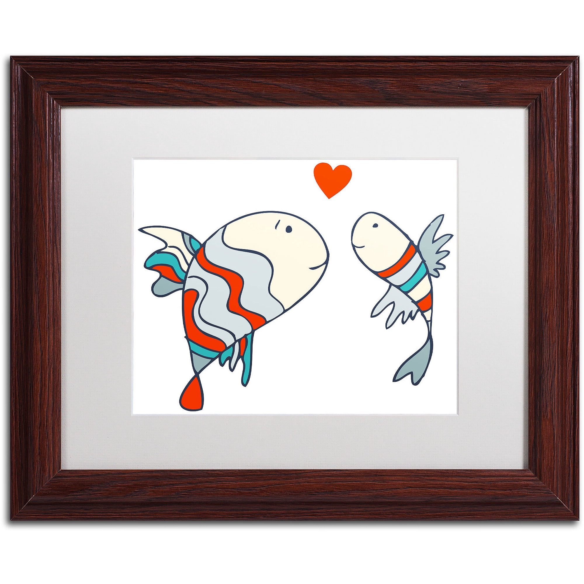 Carla Martell 'Two Little Fish' Matted Framed Art