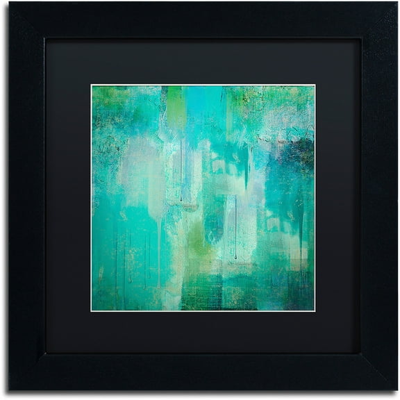 Color Bakery 'Aqua Circumstance' Black Matted Framed Art