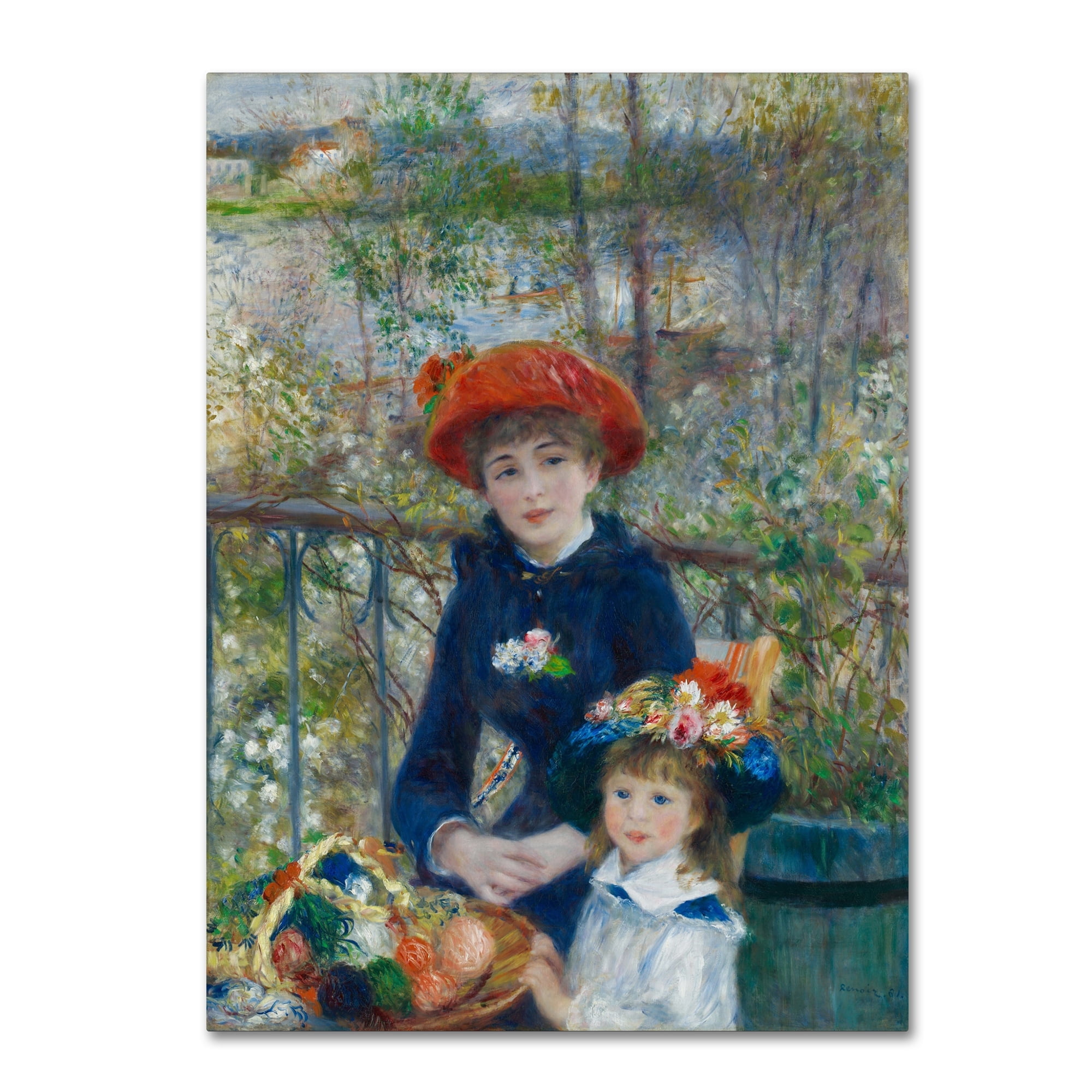 Pierre-Auguste Renoir Two Sisters On The Terrace Canvas Art, 35x47