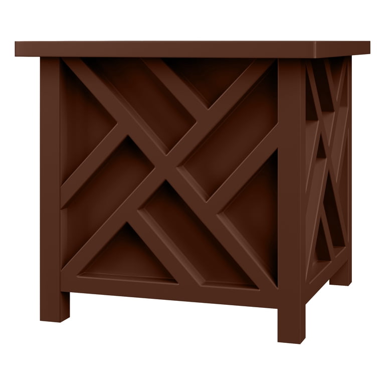 Pure Garden Outdoor Lattice Planter Box - 15.5-Inch Plant Pot
