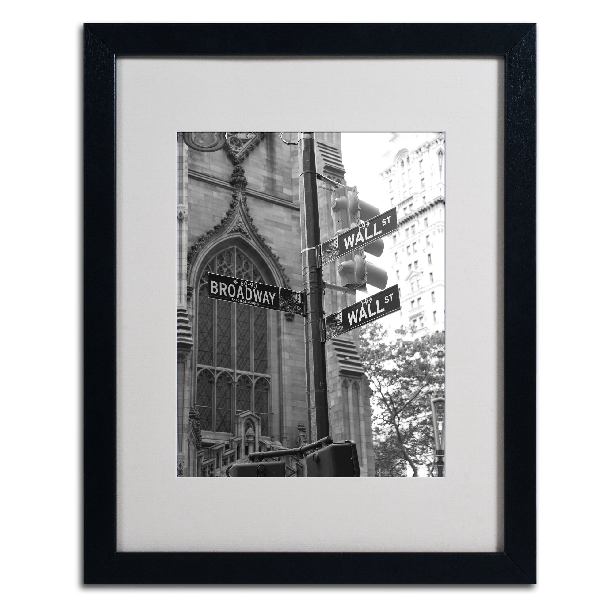 Matted art under acrylic in a black frame
