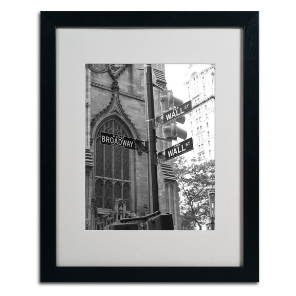 Matted art under acrylic in a black frame