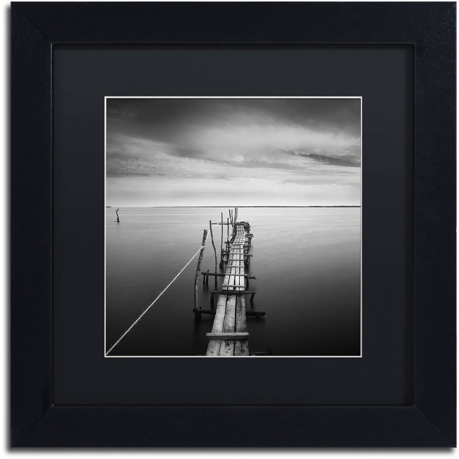 Moises Levy 'Direction' Black Matted Framed Art