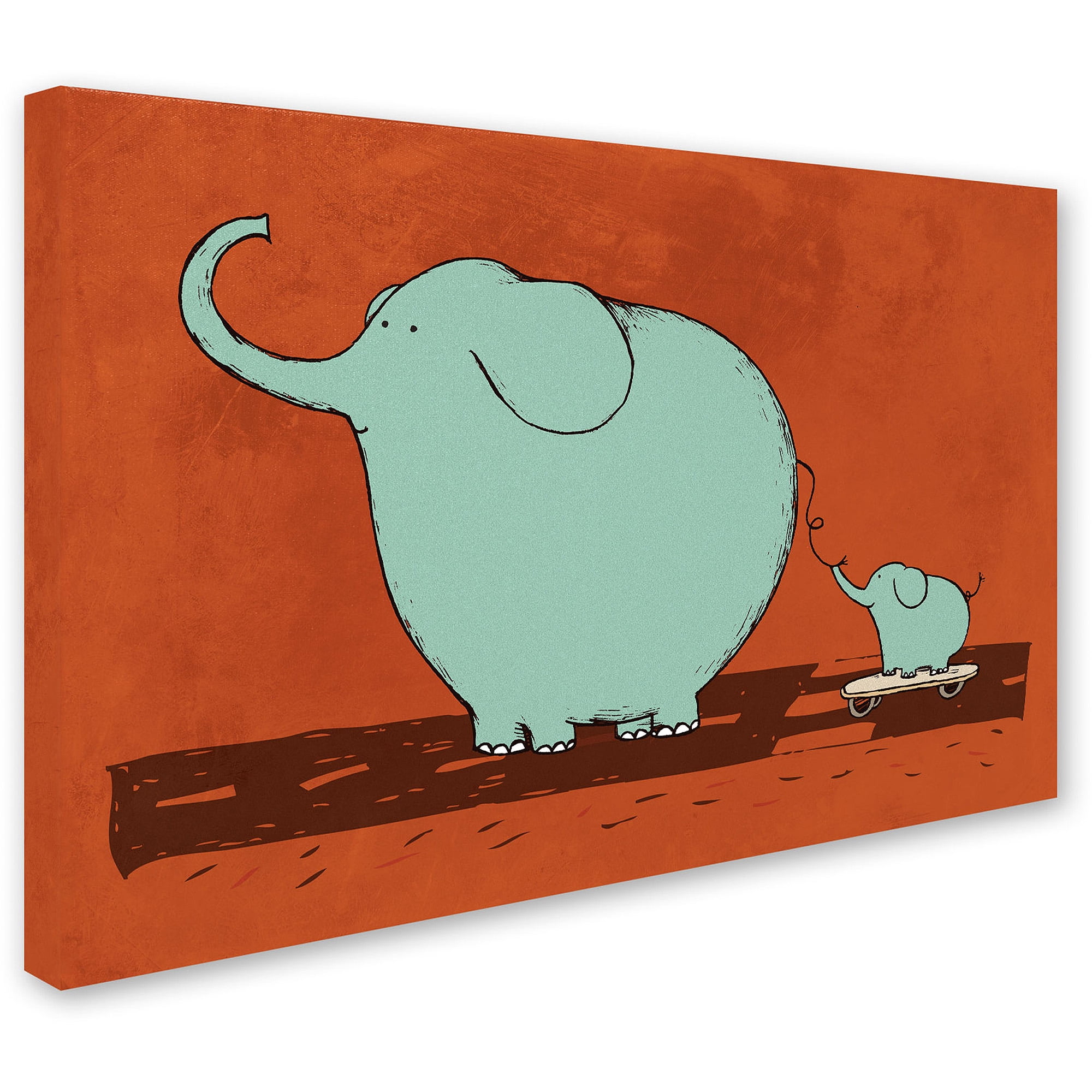 Carla Martell 'Skateboard Elephant' Canvas Art
