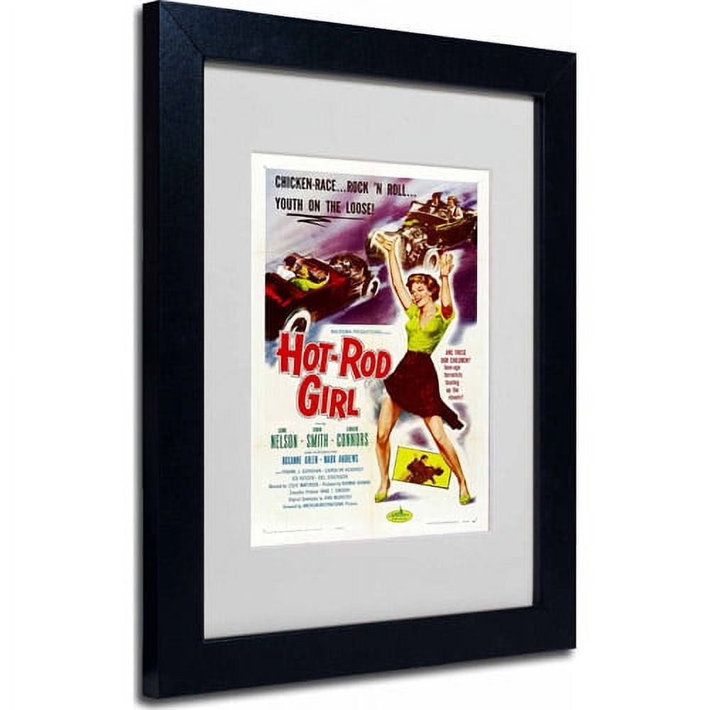 Matted art under acrylic in a black frame