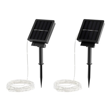 Pure Garden Outdoor Solar Fairy Lights 2-Pack with 8 Lighting Modes