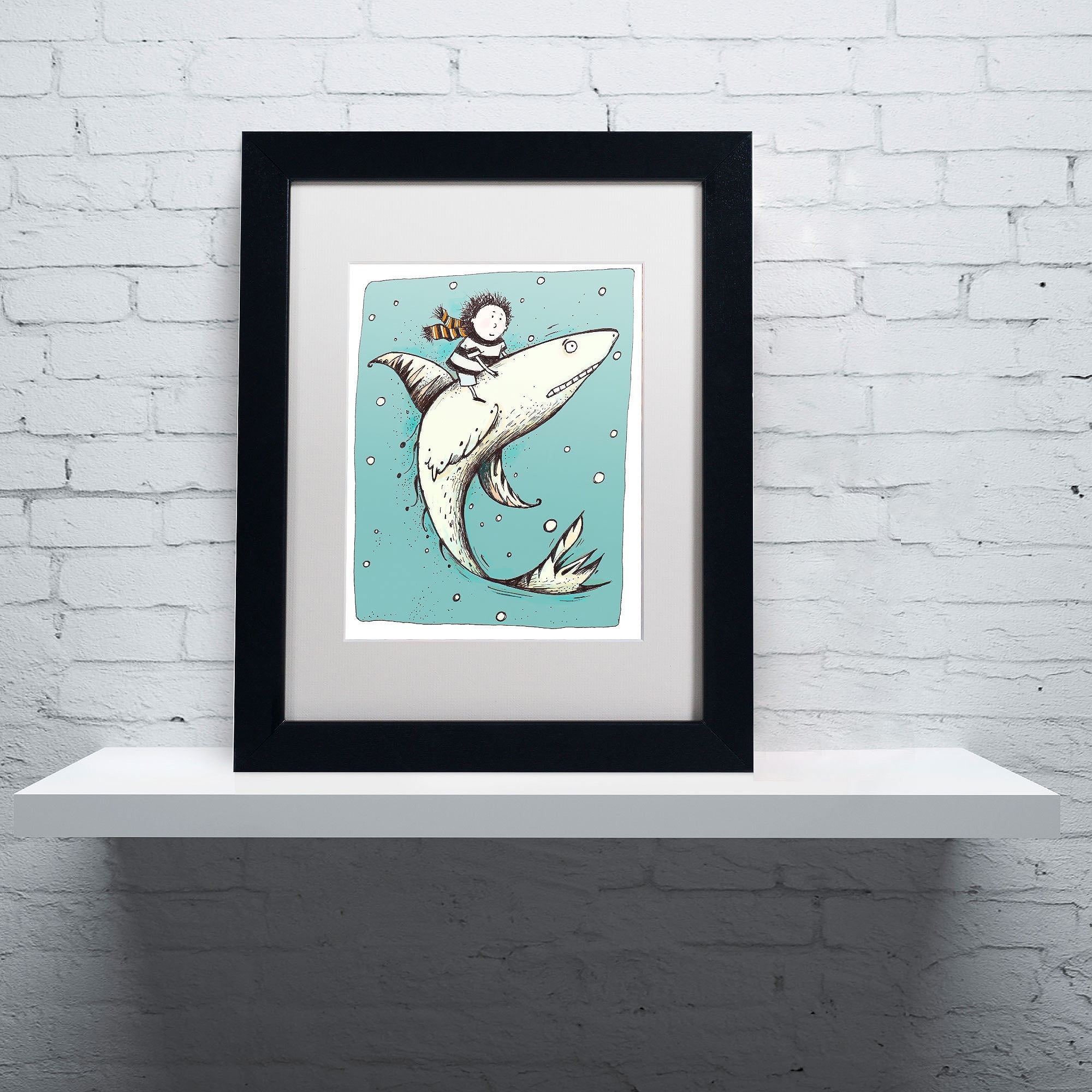 Carla Martell 'Fish Boy' Matted Framed Art