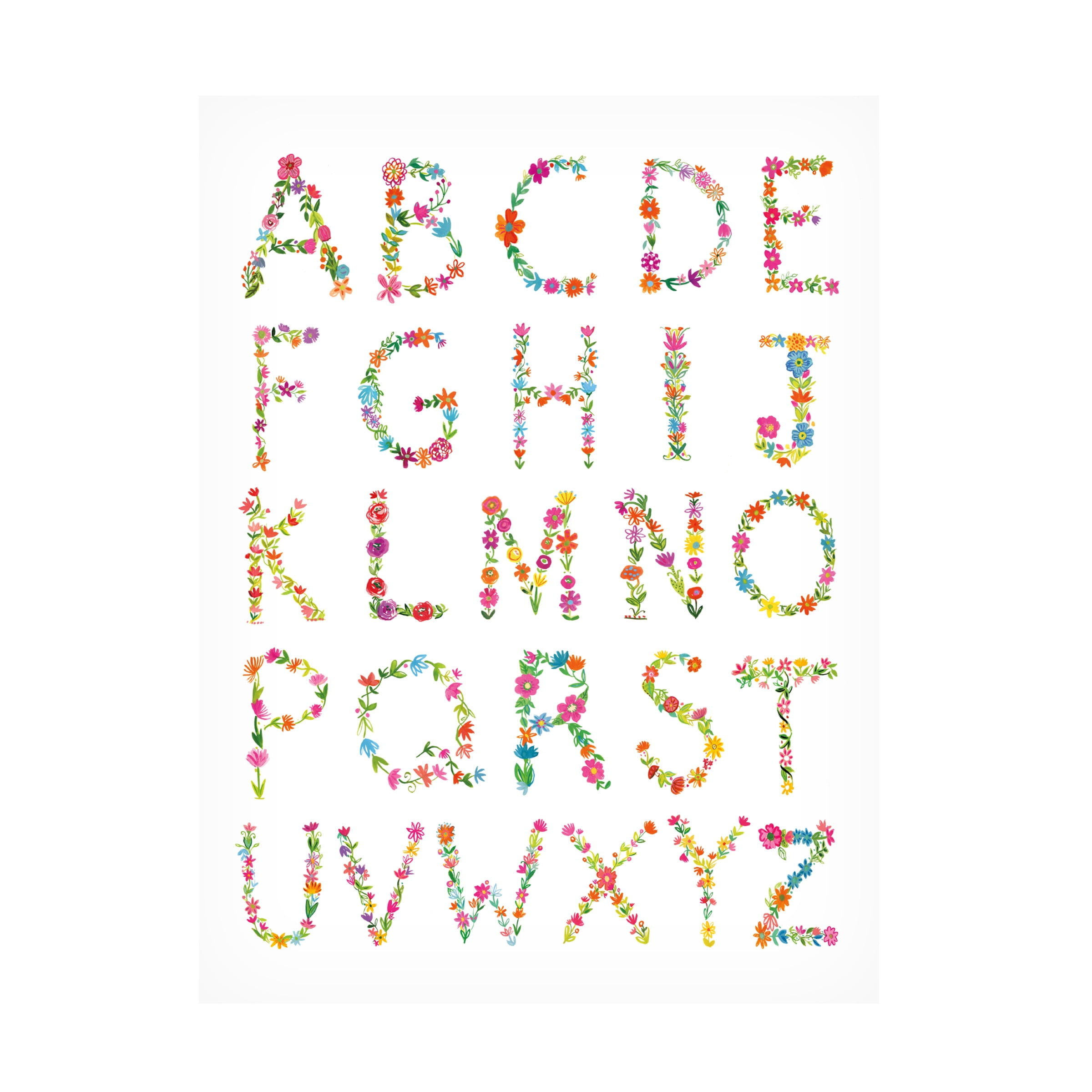 Farida Zaman 'Floral Alphabet' Canvas Art