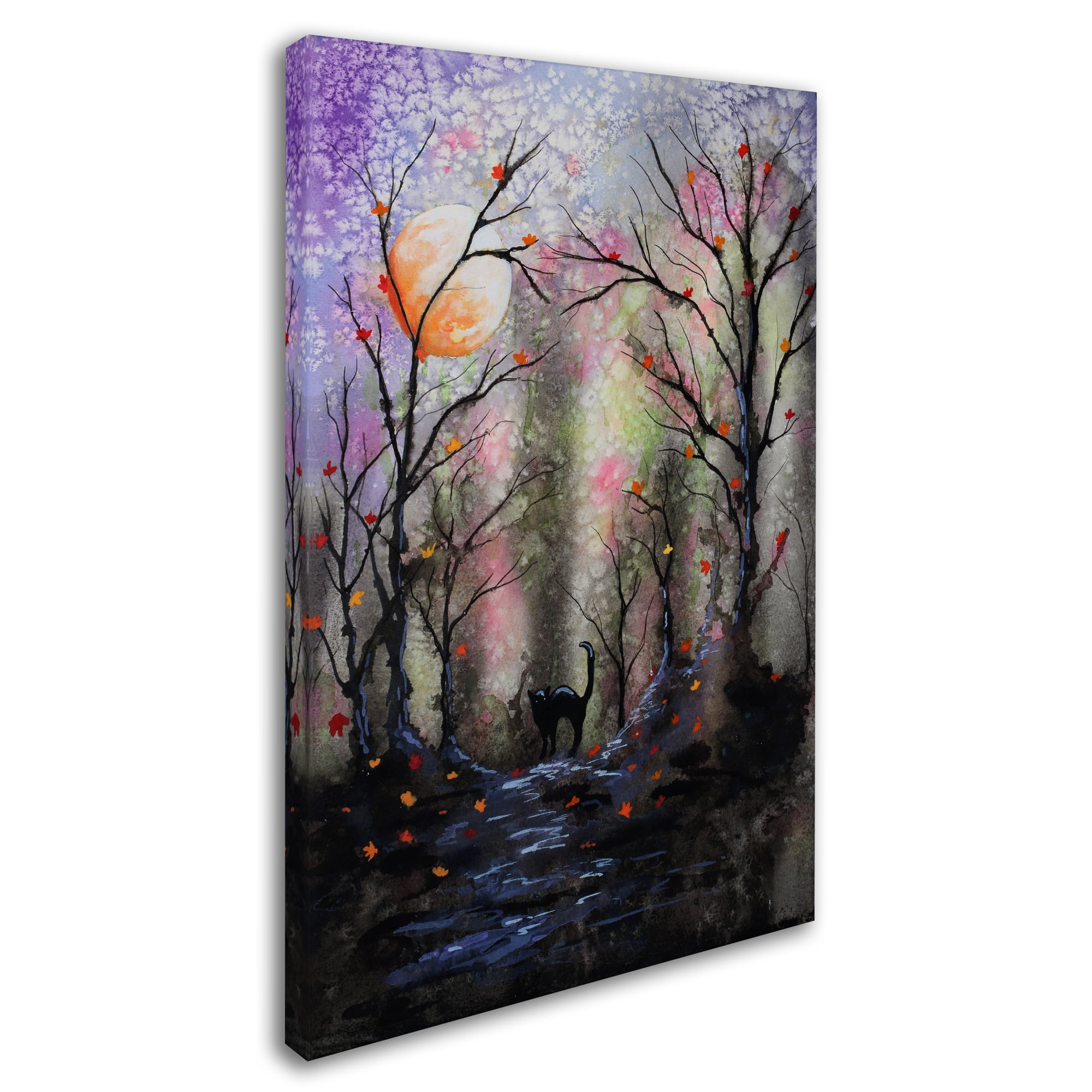 Abstract Black Cat in Forest Canvas Art