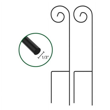 Pure Garden Set of Two 35-Inch Metal Shepherd Hooks for Hanging Baskets