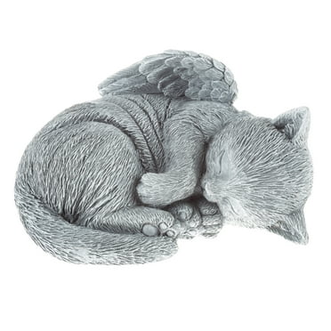 Pure Garden Cat Memorial Stone - Sleeping Kitten Angel Statue Grave Marker