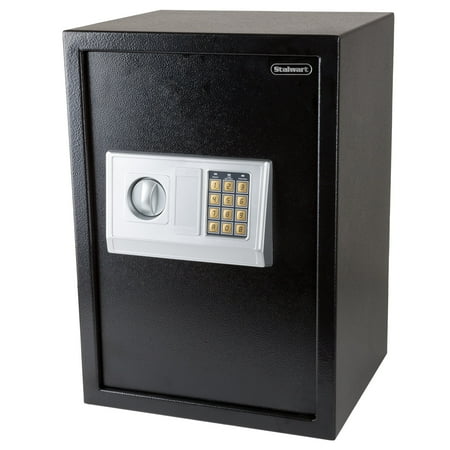 STALWART Electronic Digital Steel Safe Box with LED Keypad and 2 Manual Override Keys â€“ Protect Money, Jewelry, Passports, and Documents â€“ For Home, Business, and Travel