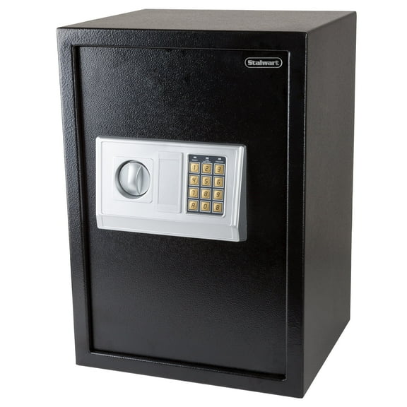 STALWART Electronic Digital Steel Safe Box with LED Keypad and 2 Manual Override Keys Protect Money, Jewelry, Passports, and Documents For Home, Business, and Travel
