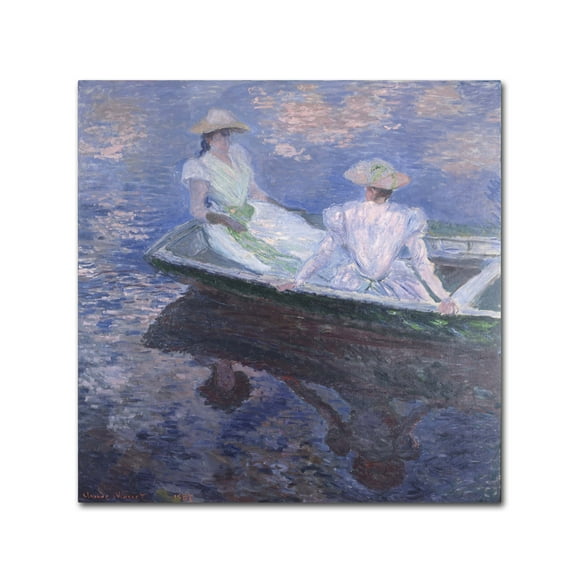 Monet 'On The Boat' Canvas Art