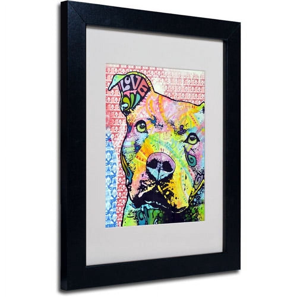 Matted art under acrylic in a black frame