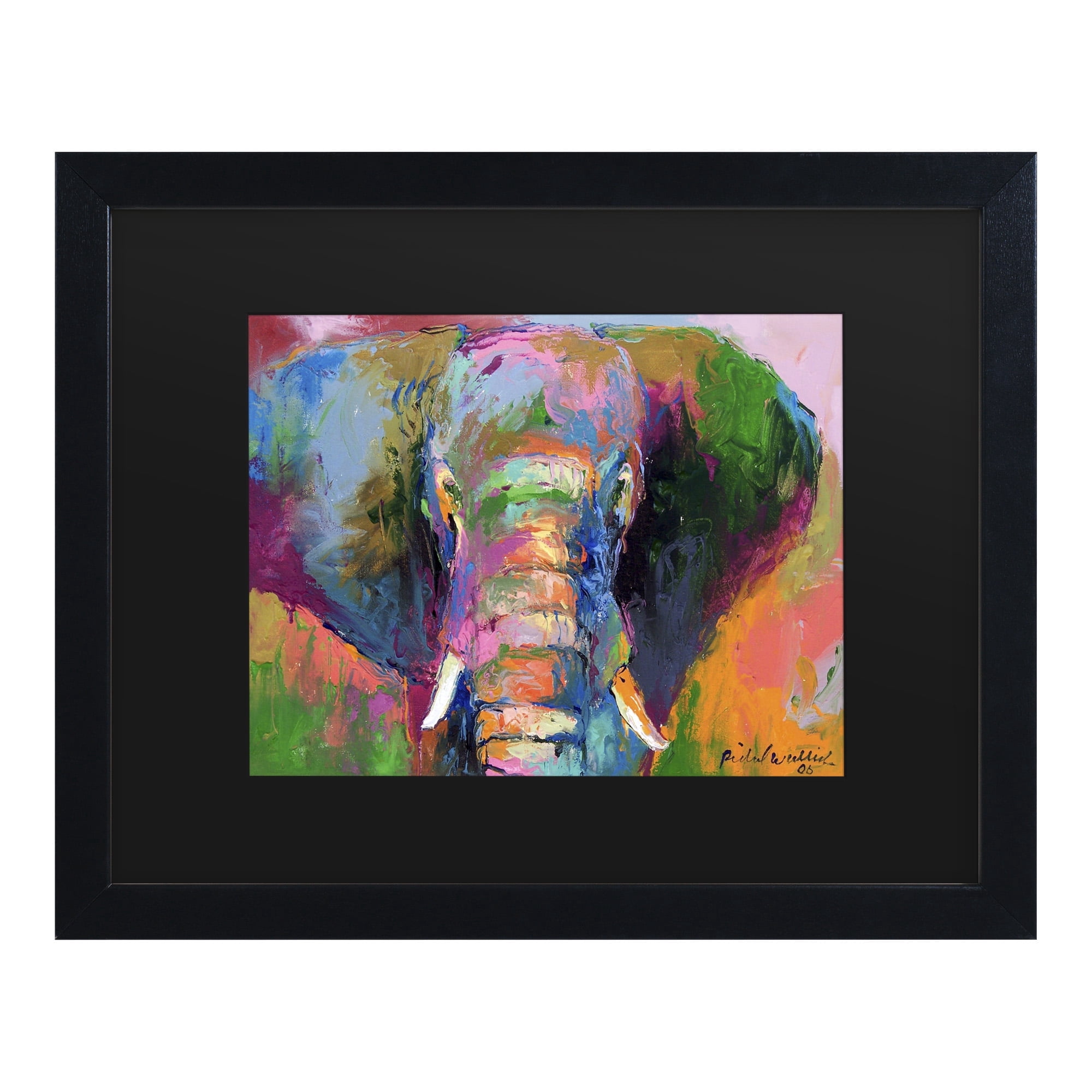 Richard Wallich 'Elephant 2' Matted Framed Art