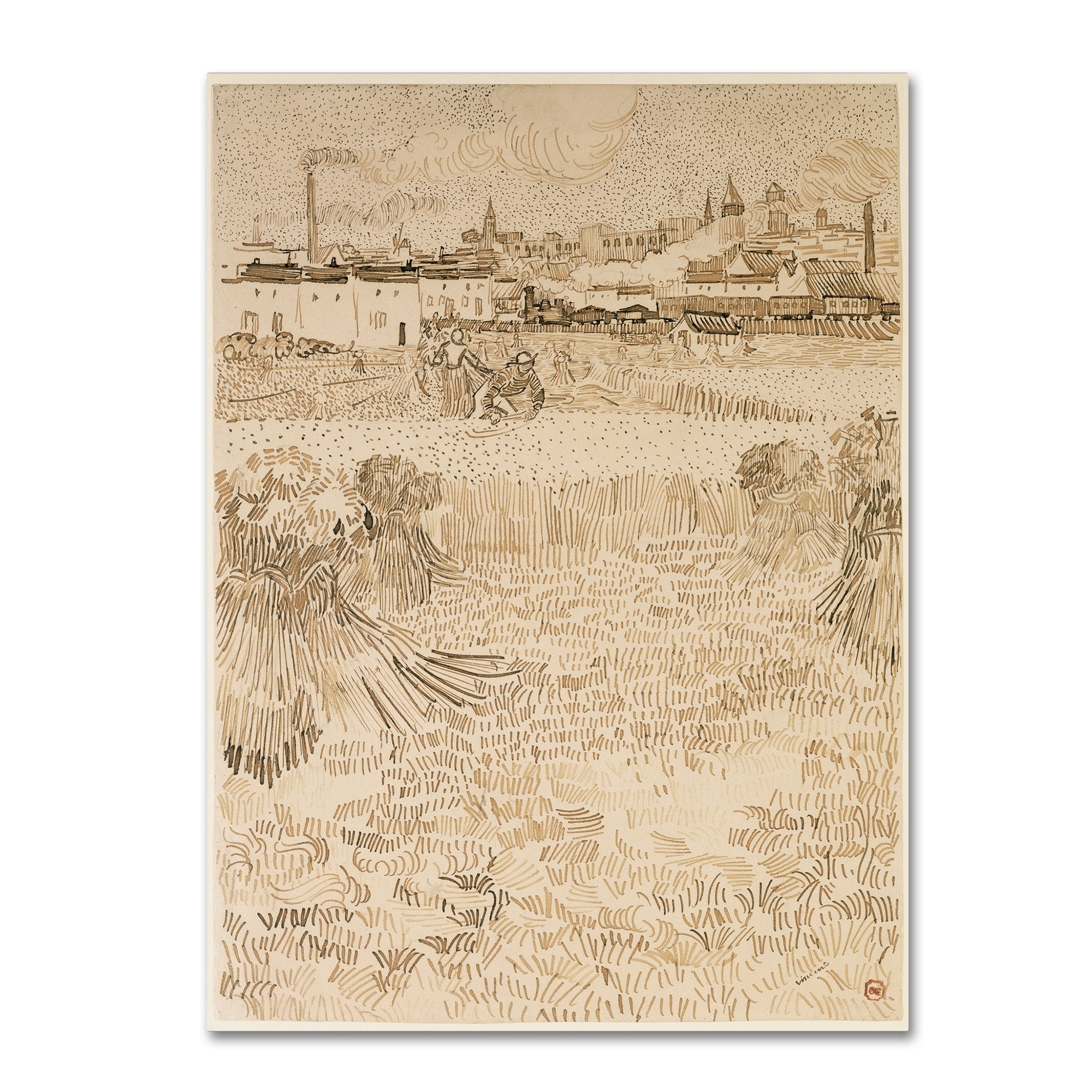 Van Gogh 'A View From The Wheatfields' Canvas Art