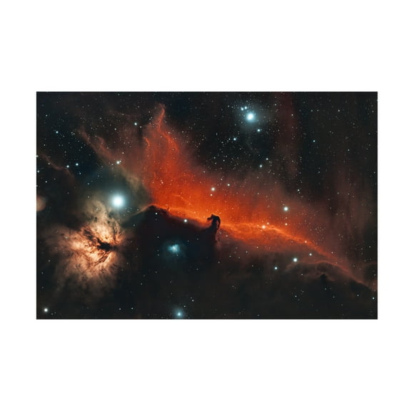 Trademark Fine Art James Zhen Yu Horsehead amd Flame Nebula Canvas Wall Art - 32x22